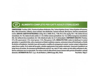 Purina Pro Plan Sterilised Gatto Crocchette Tacchino Sacco 10kg