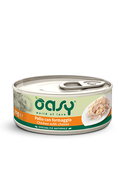 Oasy Wet Cat Pollo Con Formaggio Cibo Umido Per Gatti Adulti 70g