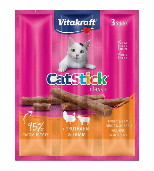 Vitakraft CatStick Gusto Tacchino&Agnello Snack Gatti Adulti Busta 3x18g