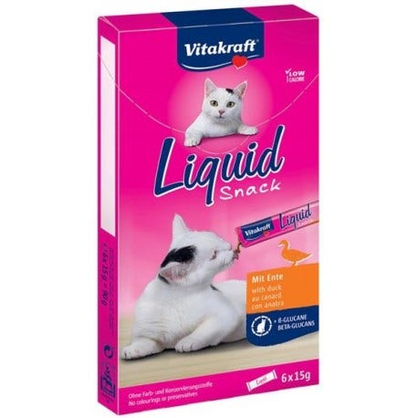 Vitakraft Liquid Snack Gusto Anatra Con Beta-Glucani Per Gatti Adulti Bustine 6x15g