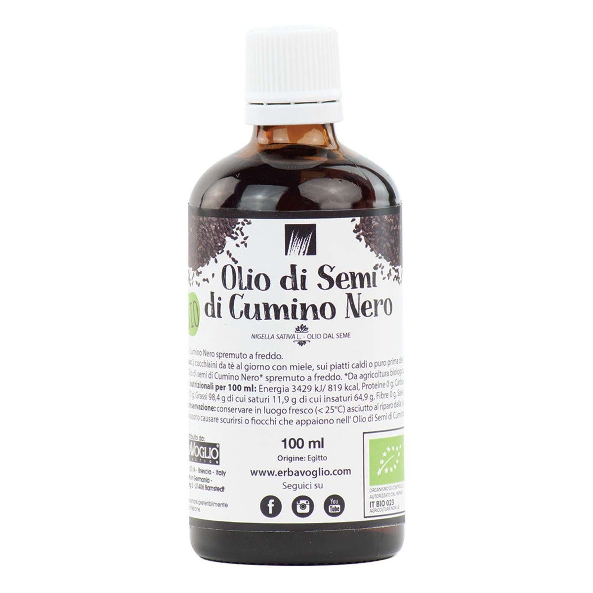 Erbavoglio Olio Di Semi Di Cumino Nero Bio 100ml