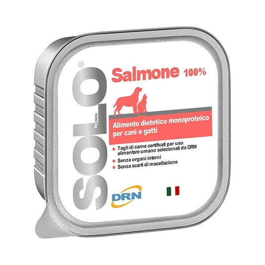 Drn Solo Salmone Alimento Dietetico Monoproteico Umido Cani/Gatti 100g