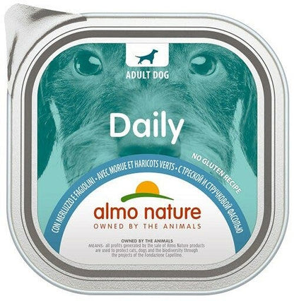 Almo Nature Daily Menu Cibo Umido Merluzzo E Fagiolini Cani Adulti Vaschetta 300g