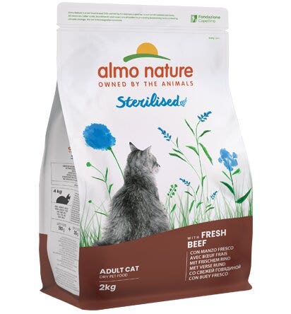 Almo Nature Sterilised Cibo Secco Con Manzo Fresco Per Gatti Adulti Sacco 2kg