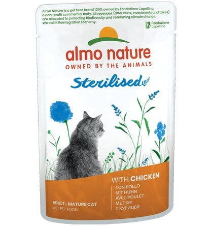 Almo Nature Sterilised Cibo Umido Con Pollo Per Gatti Adulti Sterilizzati Bustina 70g