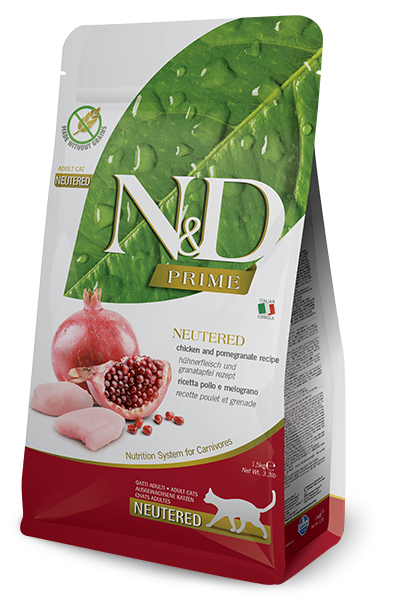 Farmina N&D Prime Neutered Pollo E Melograno Gatti Adulti Sterilizzati Sacco 300g