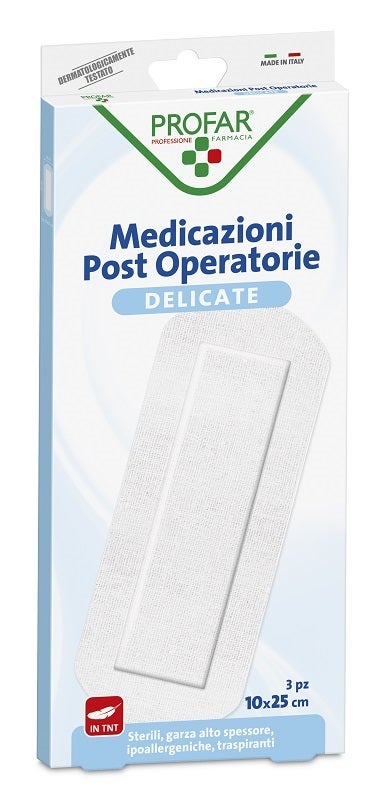 Medicazione Post Operatoria Sterile Garza Antiaderente 10x25 cm 3 Pezzi Profar