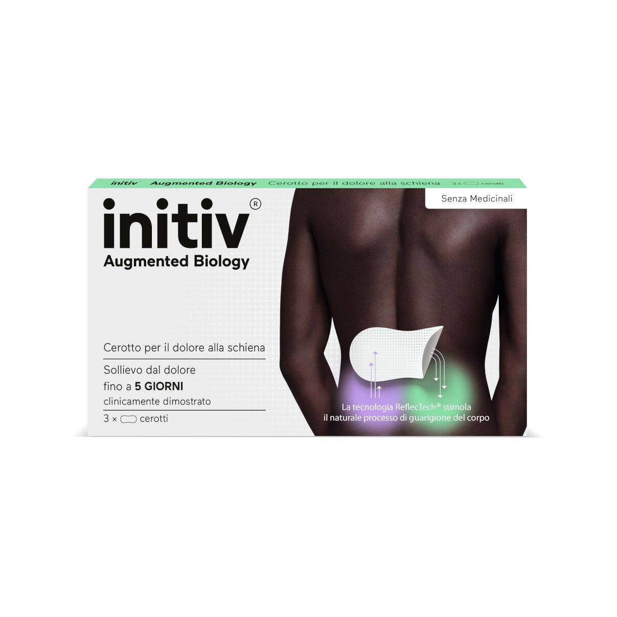 Initiv Cerotti Schiena Dolori Muscolari Da Lievi a Moderati Senza Medicinali 3 Pezzi