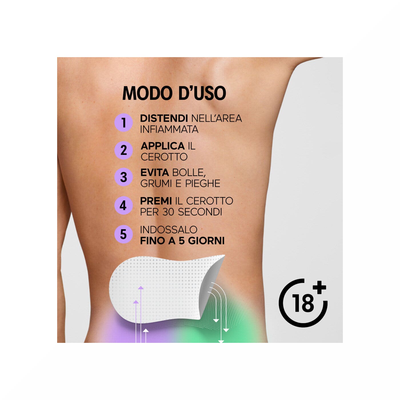 Initiv Cerotti Schiena Dolori Muscolari Da Lievi a Moderati Senza Medicinali 3 Pezzi