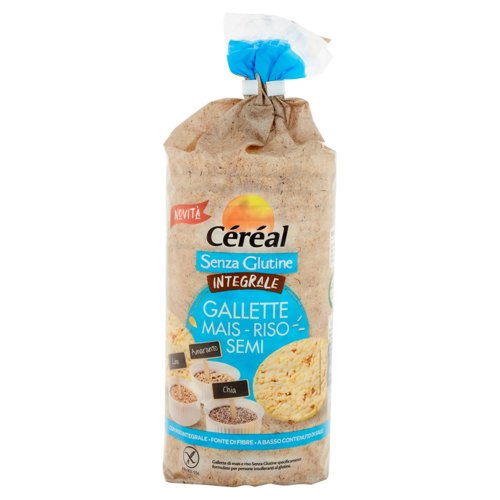 Céréal Senza Glutine Integrale Gallette Mais Riso e Semi 115g