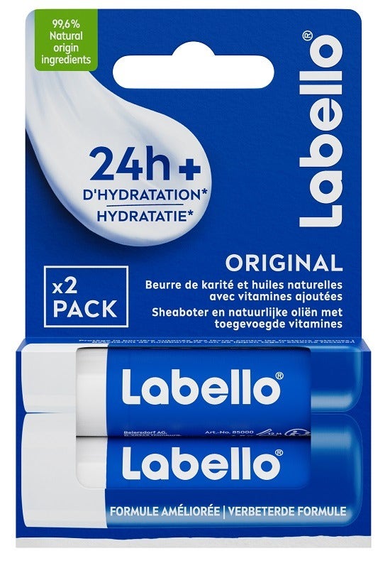Labello Classic Care Duopack Balsamo Burrocacao Classico Fondente Sulle Labbra 2x4,8g