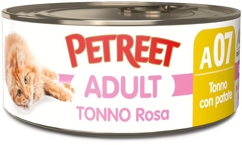 Petreet Tonno Rosa Con Patate Cibo Umido Per Gatto Adulto Barattolo 70g
