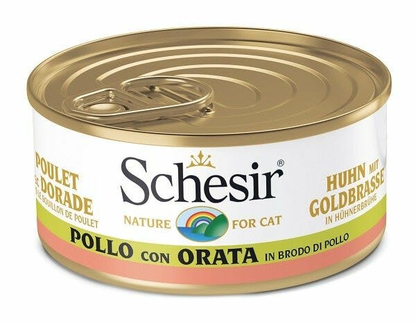 Schesir Pollo Con Orata Cibo Umido Gatti Adulti Lattina 70g