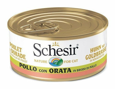 Schesir Pollo Con Orata Cibo Umido Gatti Adulti Lattina 70g