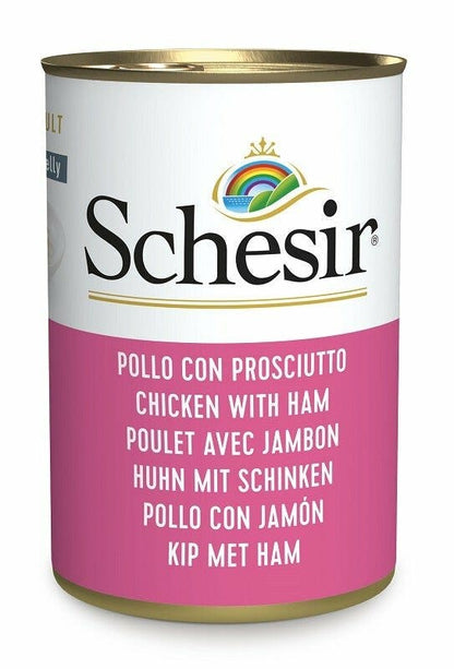 Schesir Filetti Di Pollo Con Prosciutto Cibo Umido Gatti Adulti Lattina 140g