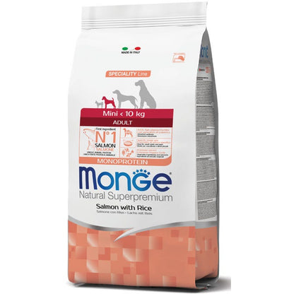 Monge Salmone E Riso Cibo Secco Per Cani Adulti Taglia Piccola Sacco 800g