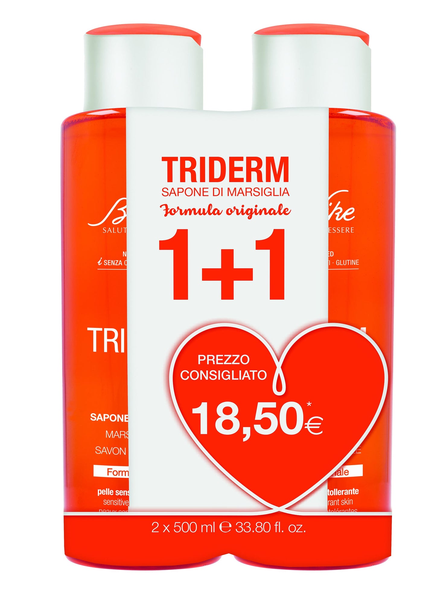 Bionike Triderm Sapone Marsiglia Liquido 500ml + 500ml PACCO DOPPIO