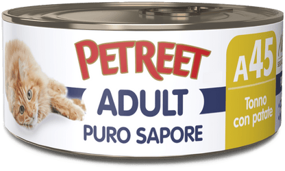 Petreet Puro Sapore Tonno Con Patate Cibo Umido Per Gatti Adulti Lattina 70g