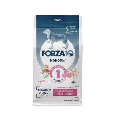 Forza10 Medium Diet Crocchette Al Maiale Con Patate Cani Adulti Taglia Media Sacco 1,5kg