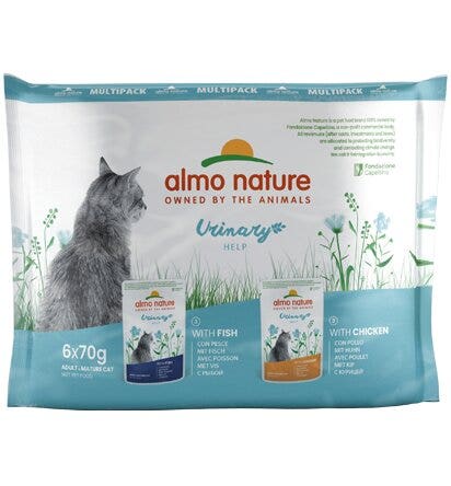 Almo Nature Urinary Help Con Pesce E Pollo Per Gatti Adulti 6x70g
