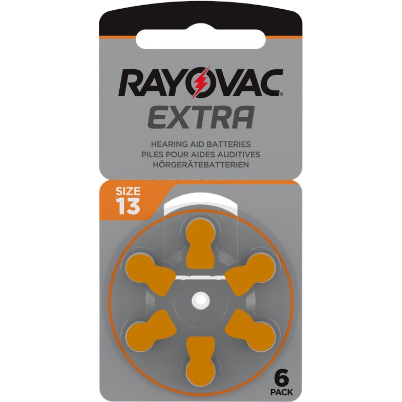 Rayovac Extra 13 Batteria Per Amplificatore Acustico 6 Pezzi