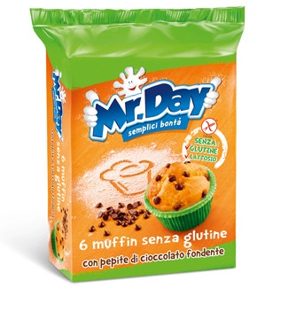 Mr Day Muffin Senza Glutine con Pepite di Cioccolato Fondente 6 x 42 g