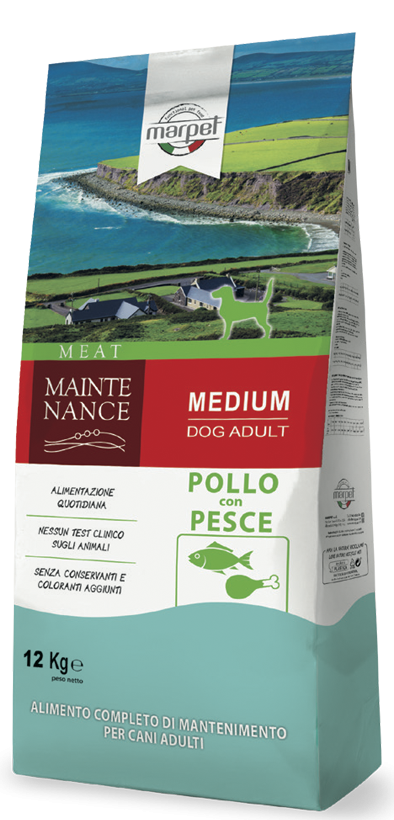 Marpet Maintenance Pollo/Pesce Cibo Secco Per Cani Adulti Taglia Medium Sacco 12 Kg