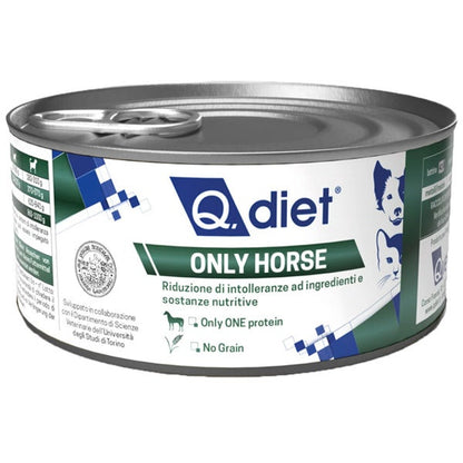Q.Vet Q Diet Only Horse Cibo Umido Con Cavallo Per Cani/Gatti Adulti Vaschetta 150g