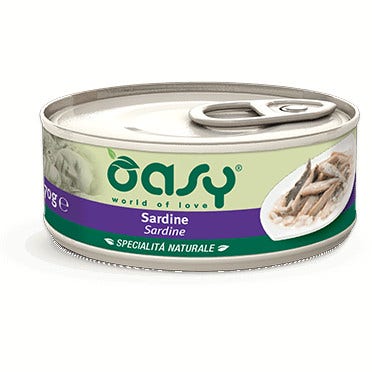 Oasy Wet Cat Sardine Cibo Umido Naturale Gatti Adulti Lattina 70g