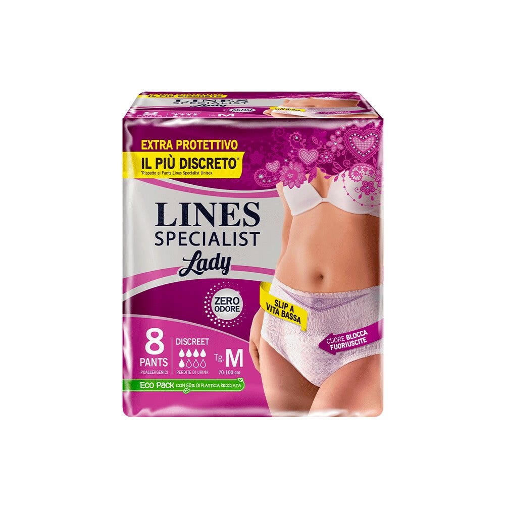 Lines Specialist Lady Pants Discreet Mutandina Incontinenza Taglia M 8 Pezzi
