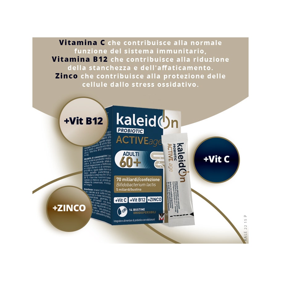 Kaleidon Probiotic Active Age 60+ Adulti 14 Bustine
