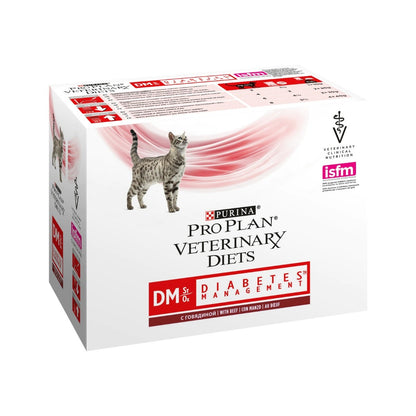 Purina Pro Plan Veterinary Diets Multipack Umido Gatto DM Diabetes Management St/Ox Manzo 10 Bustine