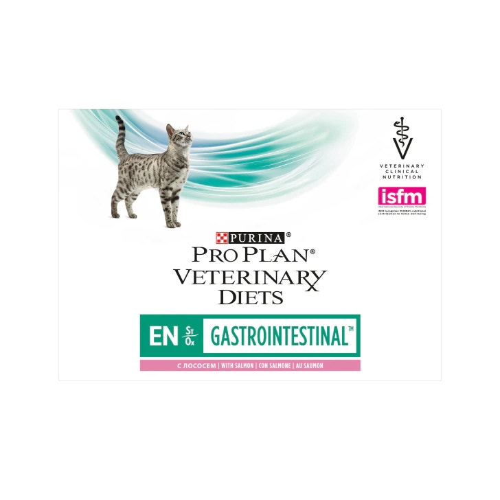 Purina Pro Plan Veterinary Diets Multipack Umido Gatto EN Gastrointestinal St/Ox Salmone 10 Bustine