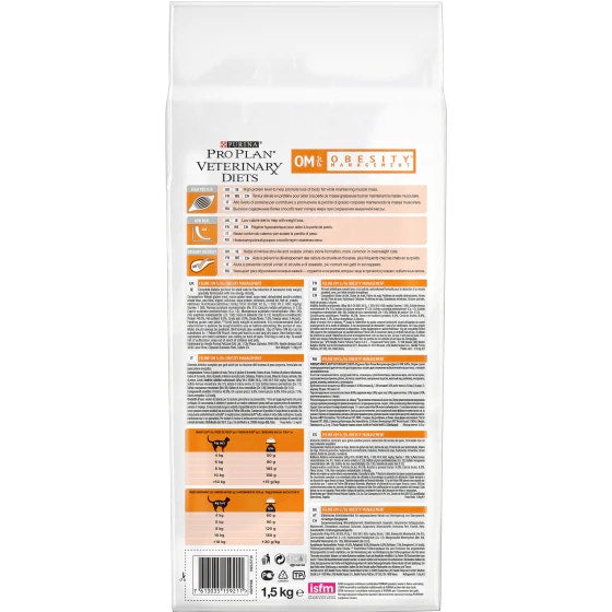 Purina Pro Plan Veterinary Diets Secco Gatto OM Obesity Management St/Ox Sacco 1,5 kg