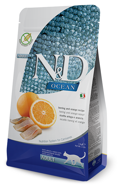 Farmina N&D Ocean Aringa E Arancia Gatti Adulti Sacco 1,5kg
