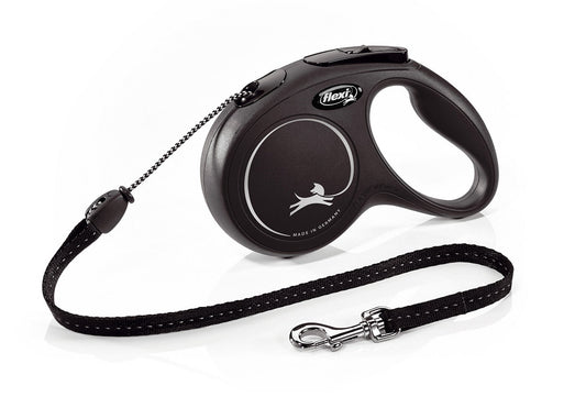 Flexi New Classic In Corda Guinzaglio Per Cani Colore Nero Taglia M 5m