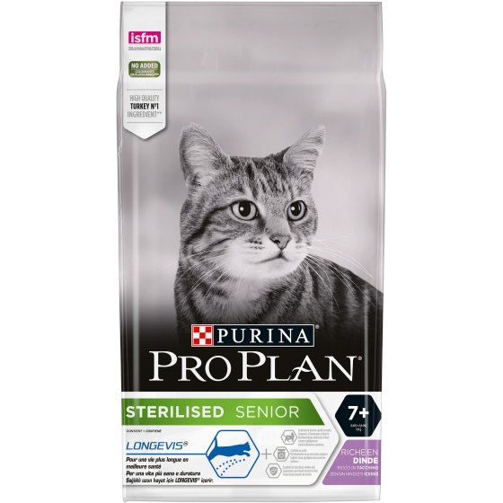 Purina Pro Plan Sterilised Senior 7+ Gatto Crocchette Tacchino Sacco 1,5kg