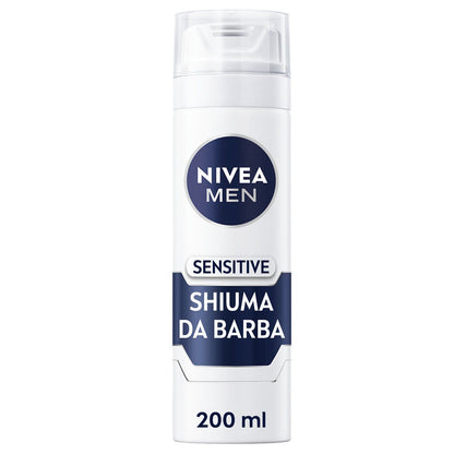 Nivea Men Sensitive Schiuma Da Barba Schiuma Per Una Rasatura Delicata Della Pelle Sensibile 200ml