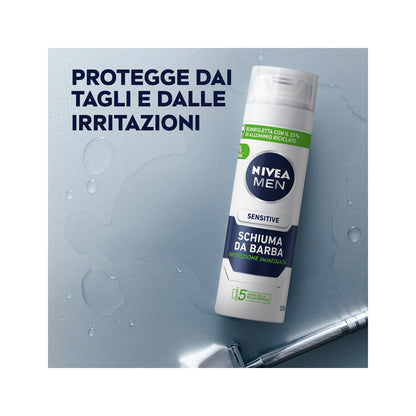 Nivea Men Sensitive Schiuma Da Barba Schiuma Per Una Rasatura Delicata Della Pelle Sensibile 200ml