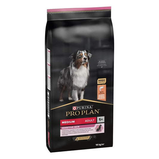 Purina Pro Plan Medium Adult Sensitive Skin Cibo Secco Con Salmone Cani Adulti Taglia Media Sacco 14 kg