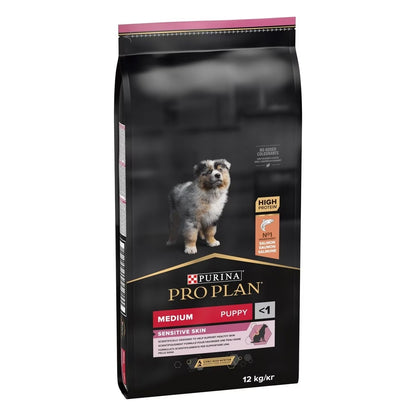 Purina Pro Plan Medium Puppy Sensitive Skin Cibo Secco Con Salmone Per Cuccioli Taglia Media Sacco 12 kg