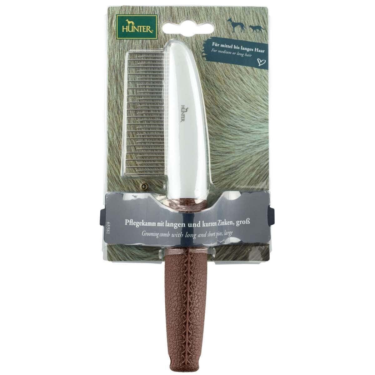 Hunter Pettine Toelettatura Con Denti Lunghi/Corti Grooming Comb Long/Short Teeth 1 Pezzo