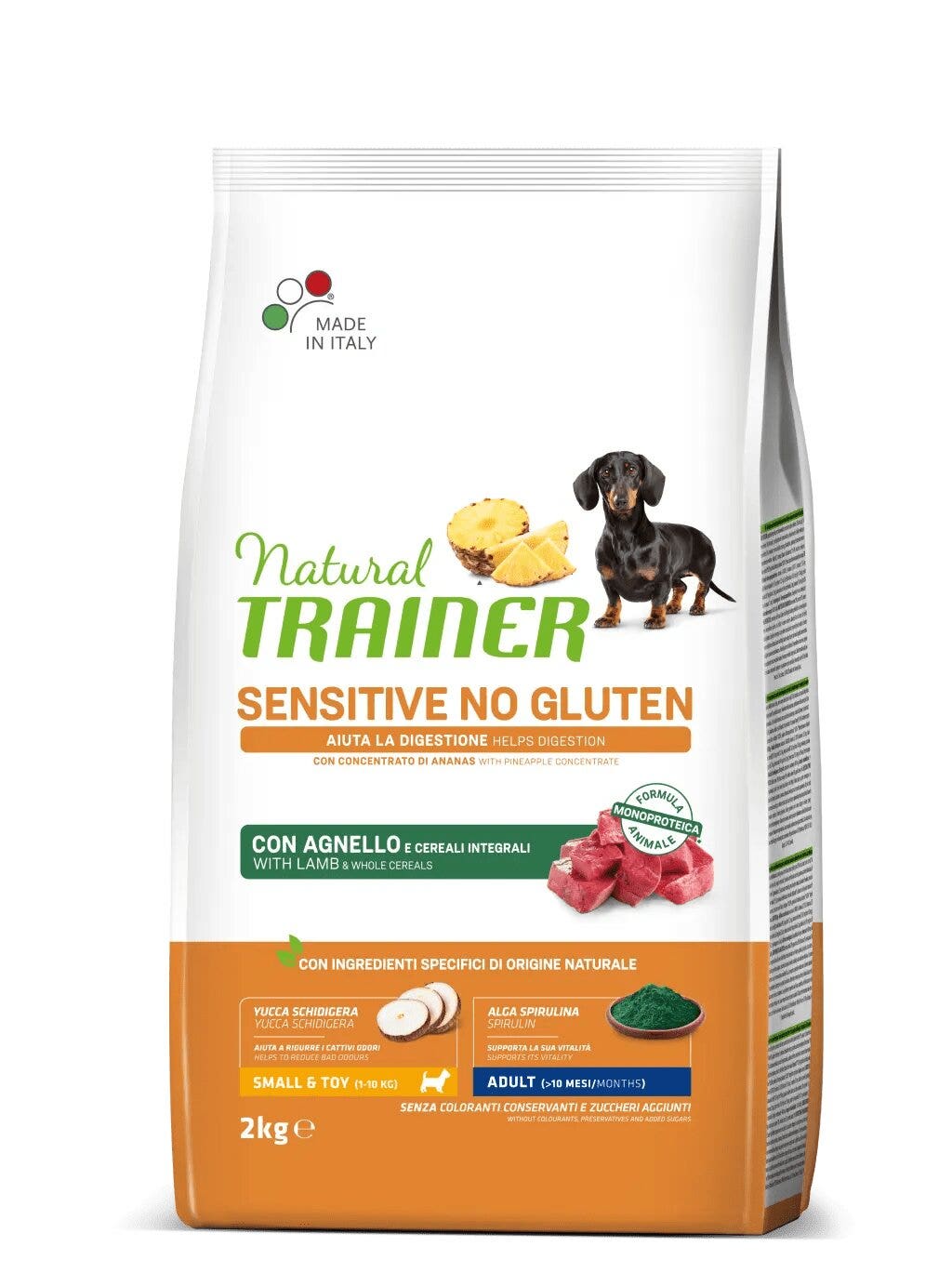 Natural Trainer Sensitive Senza Glutine Crocchette Agnello Per Cani Adulti Taglia Mini Sacco 2kg
