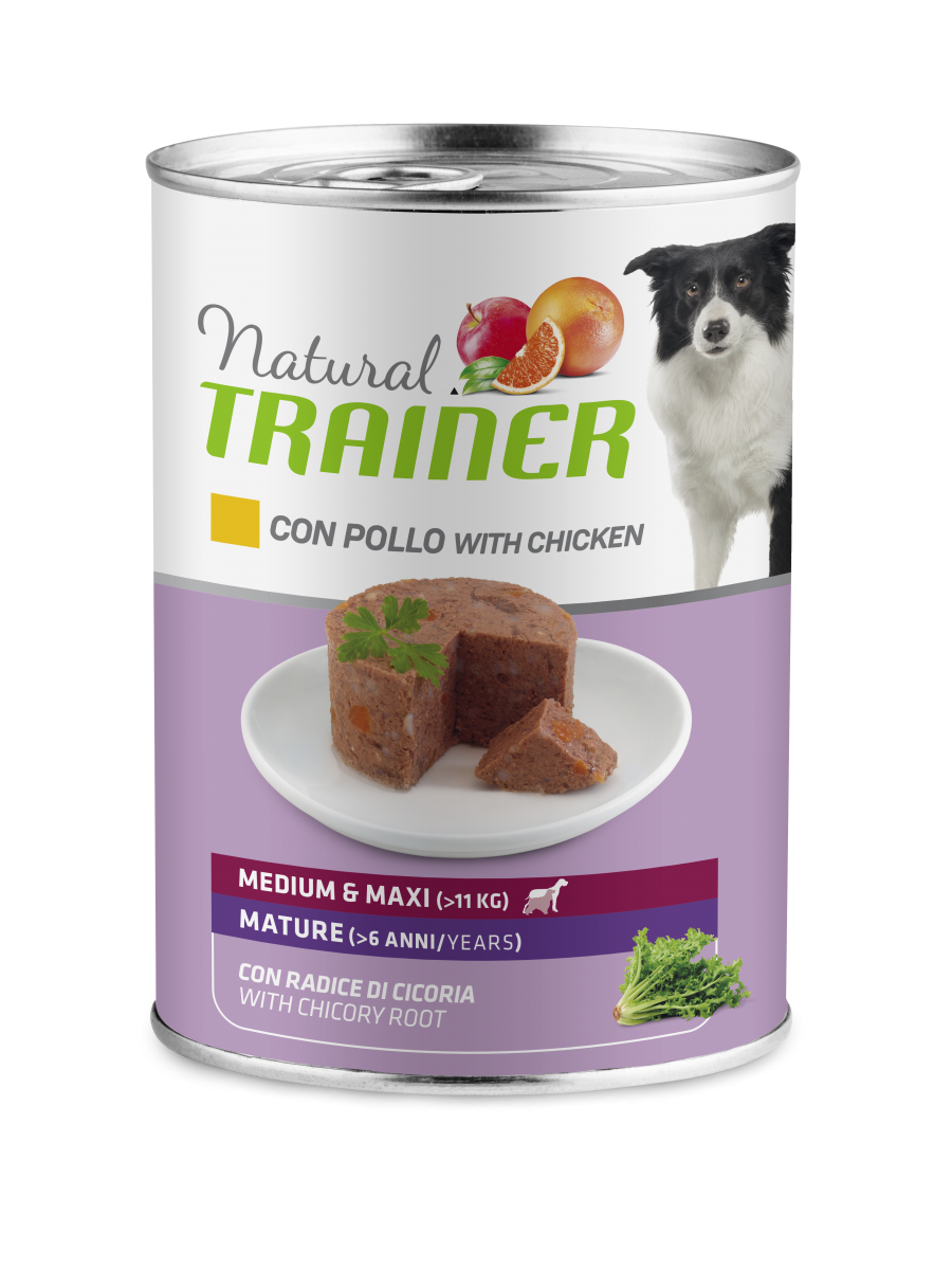 Natural Trainer Maintenance Mature Medium E Maxi Per Cani Umido Pollo Lattina 400g