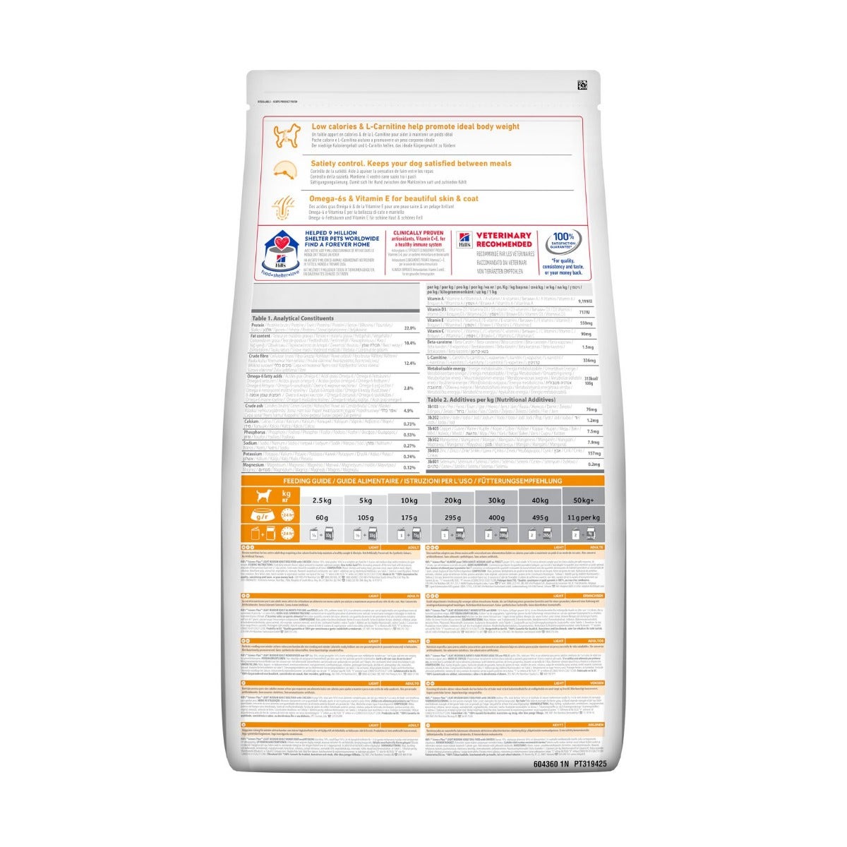 Hill's Science Plan Light Crocchette Pollo Per Cani Taglia Media 2,5kg