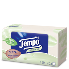 Tempo Box Fazzoletti Natural & Soft 70 Pezzi