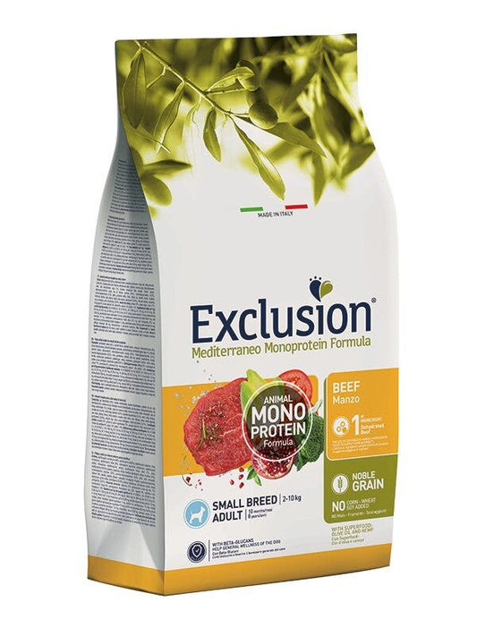 Exclusion Mediterraneo Monoprotein Formula Noble Grain Beef Crocchette Con Manzo Per Cani Adulti Taglia Piccola Sacco 2kg