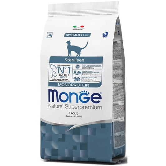 Monge Trota Monoprotein Cibo Secco Gatti Adulti Sterilizzati Sacco 400g