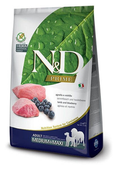Farmina N&D Prime Agnello E Mirtillo Cani Adulti Taglia Media E Grande Sacco 2,5kg