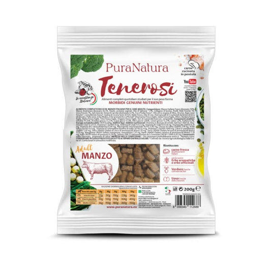 PuraNatura Tenerosi Manzo Cibo Secco Cani Adulti Sacco 200g
